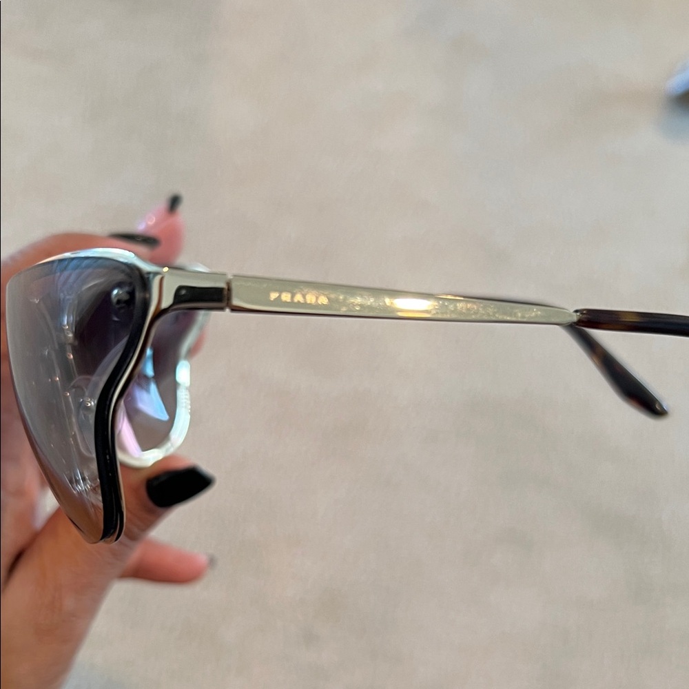 Prada Metallic Gold and Brown Eyewear